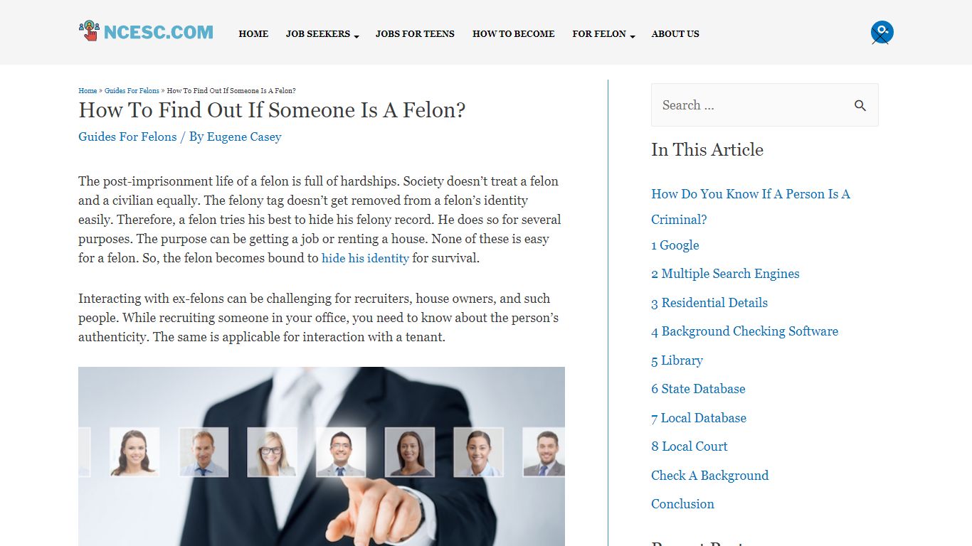 How To Find Out If Someone Is A Felon? - Employment Security Commission